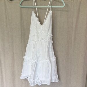 miami White Ruffled Mini Dress
